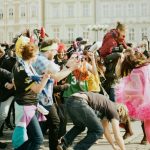 A flash mob in Prague Czechia.